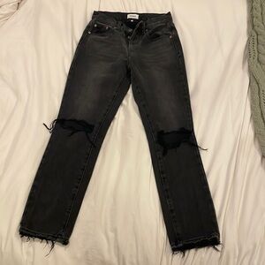 Black Wide-Leg Pistola Jeans
